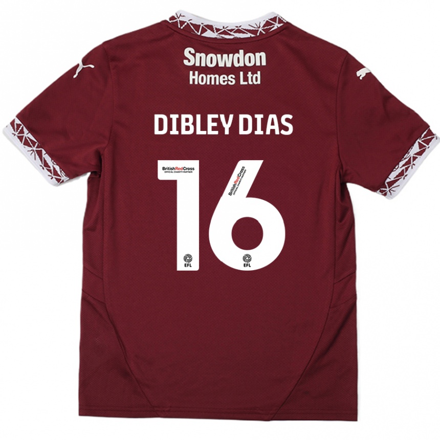 Kids Football Matt Dibley-Dias #16 Burgundy Home Jersey 2024/25 T-Shirt Nz