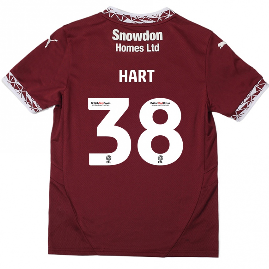 Kids Football Jamari Hart #38 Burgundy Home Jersey 2024/25 T-Shirt Nz