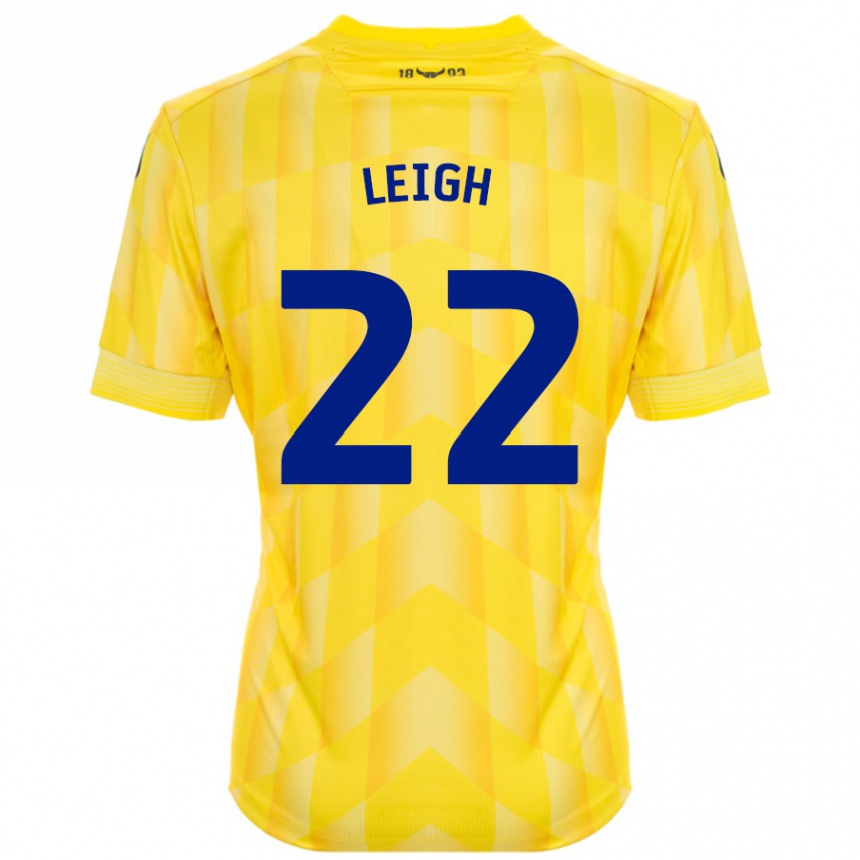 Kids Football Greg Leigh #22 Yellow Home Jersey 2024/25 T-Shirt Nz