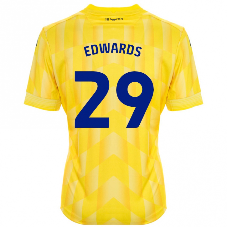 Kids Football Kyle Edwards #29 Yellow Home Jersey 2024/25 T-Shirt Nz