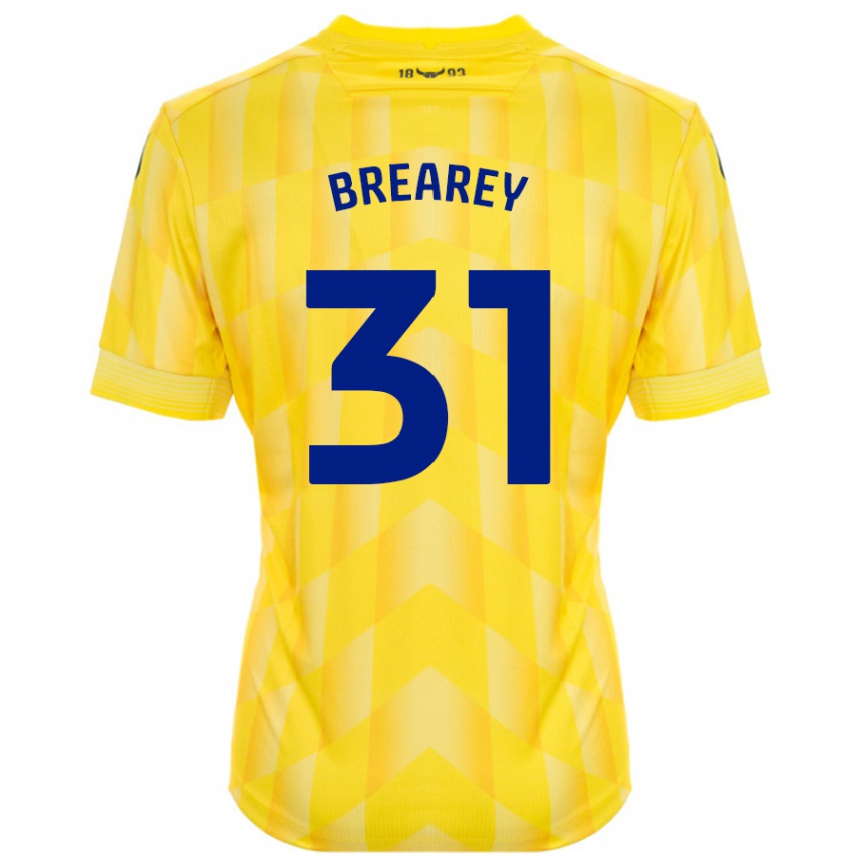 Kids Football Eddie Brearey #31 Yellow Home Jersey 2024/25 T-Shirt Nz