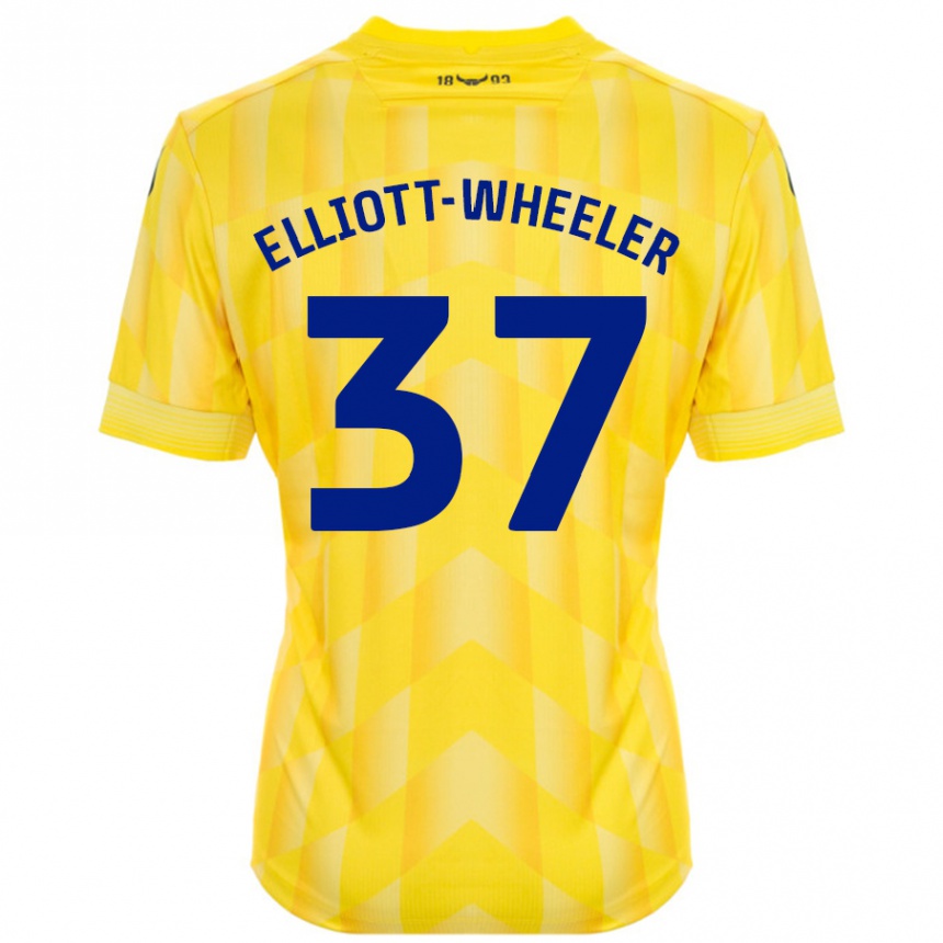 Kids Football Aidan Elliott-Wheeler #37 Yellow Home Jersey 2024/25 T-Shirt Nz