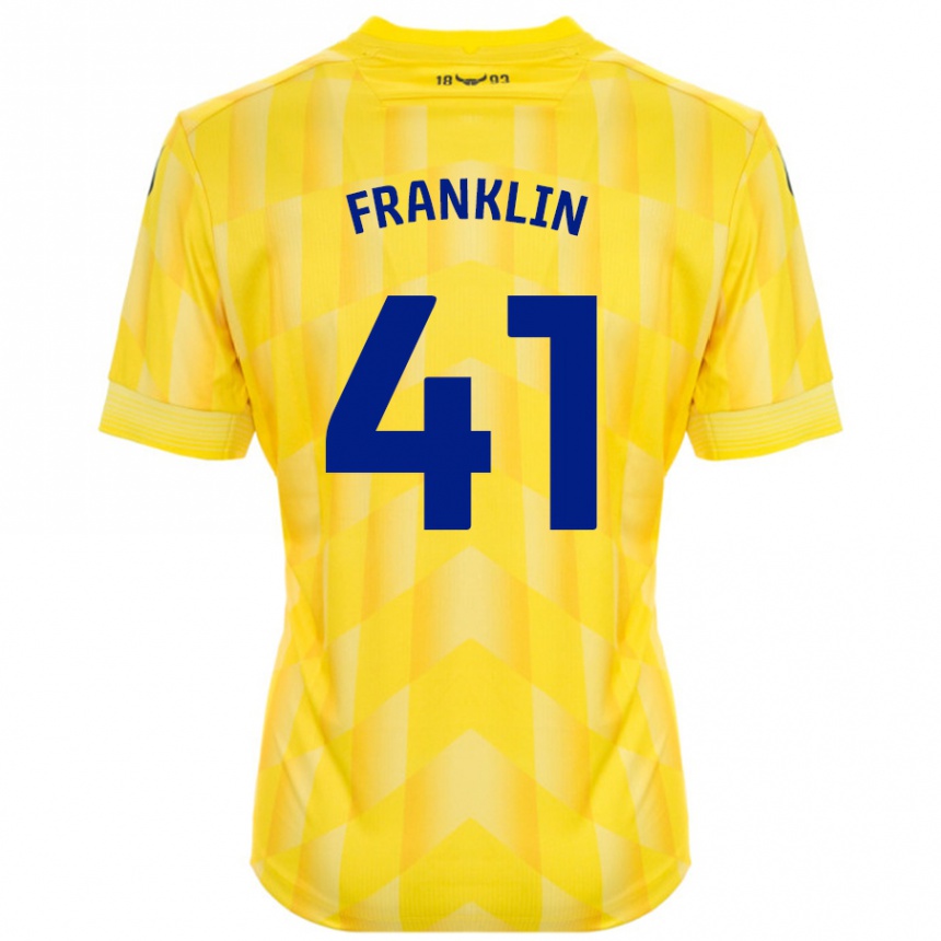 Kids Football George Franklin #41 Yellow Home Jersey 2024/25 T-Shirt Nz