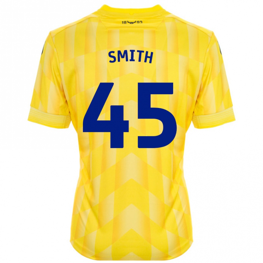 Kids Football Max Smith #45 Yellow Home Jersey 2024/25 T-Shirt Nz