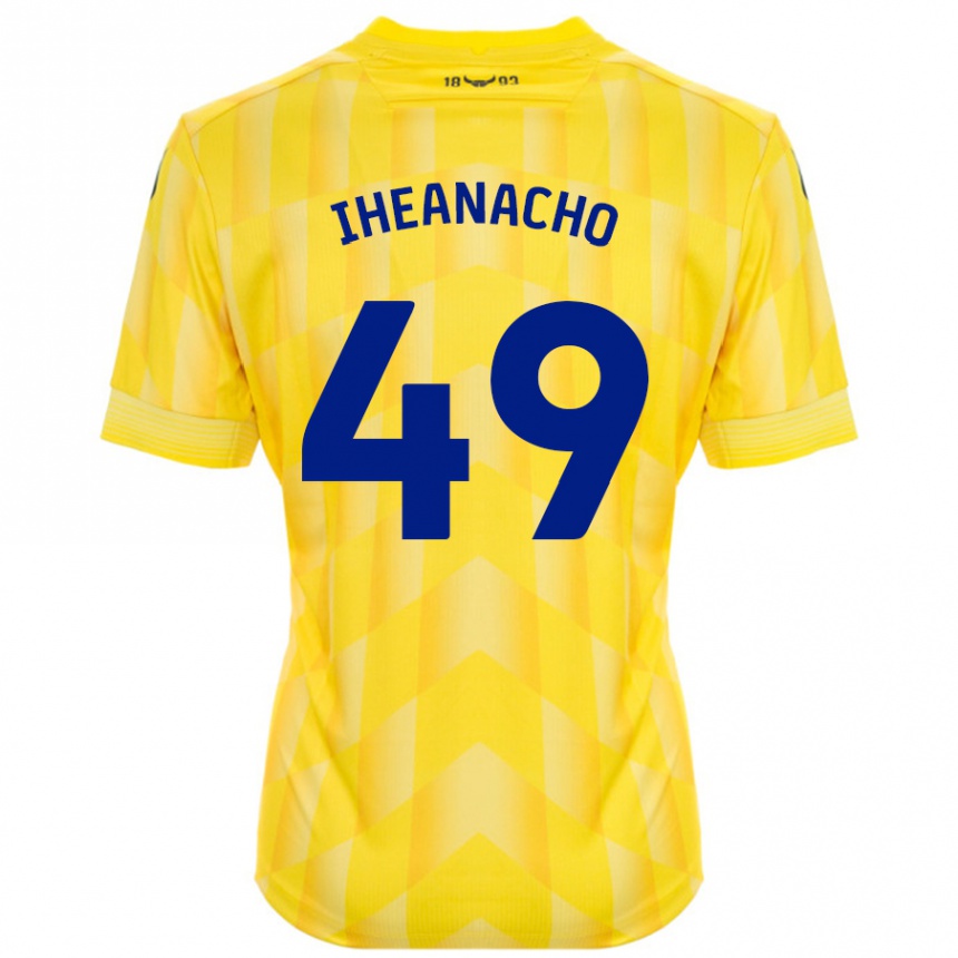 Kids Football Josh Iheanacho #49 Yellow Home Jersey 2024/25 T-Shirt Nz