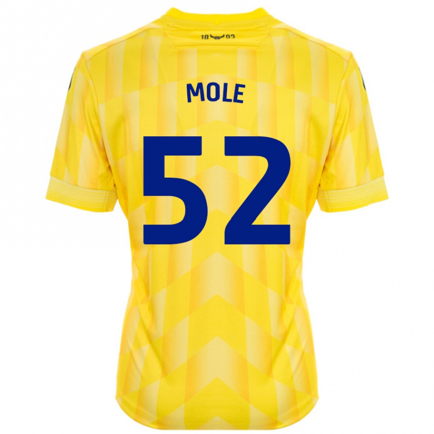 Kids Football Harrison Mole #52 Yellow Home Jersey 2024/25 T-Shirt Nz