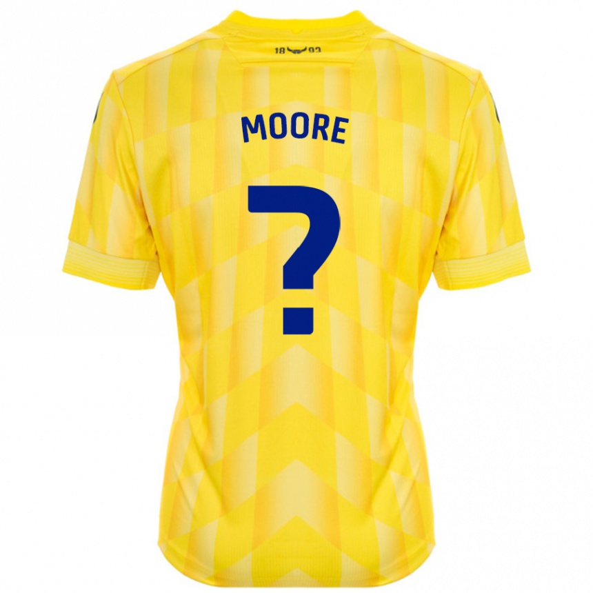 Kids Football Brogan Moore #0 Yellow Home Jersey 2024/25 T-Shirt Nz