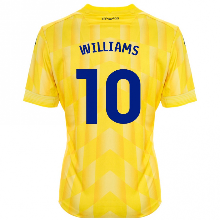 Kids Football Cheryl Williams #10 Yellow Home Jersey 2024/25 T-Shirt Nz