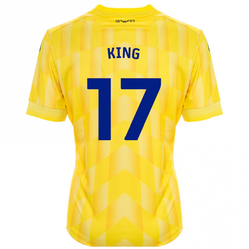 Kids Football Sarah King #17 Yellow Home Jersey 2024/25 T-Shirt Nz