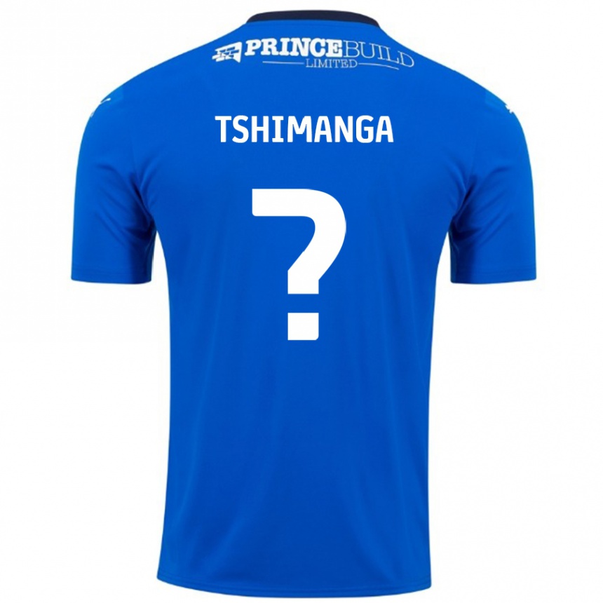 Kids Football Kabongo Tshimanga #0 Blue White Home Jersey 2024/25 T-Shirt Nz