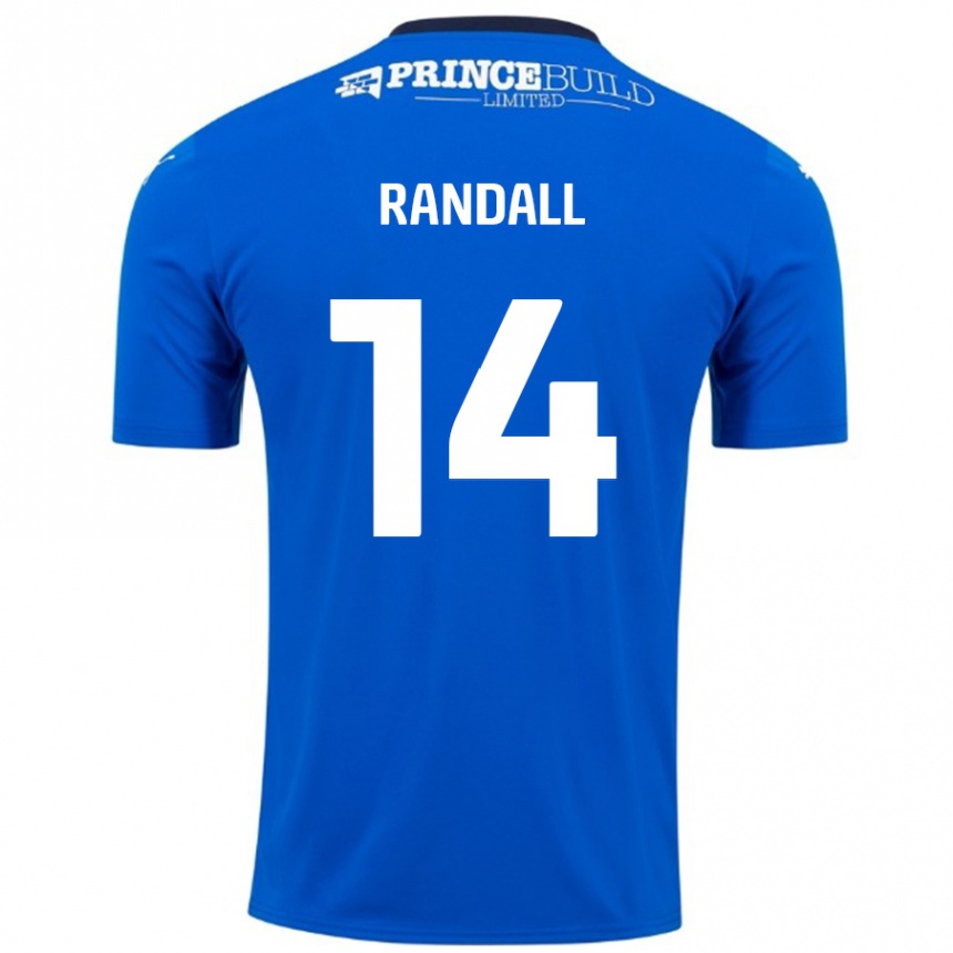 Kids Football Joel Randall #14 Blue White Home Jersey 2024/25 T-Shirt Nz