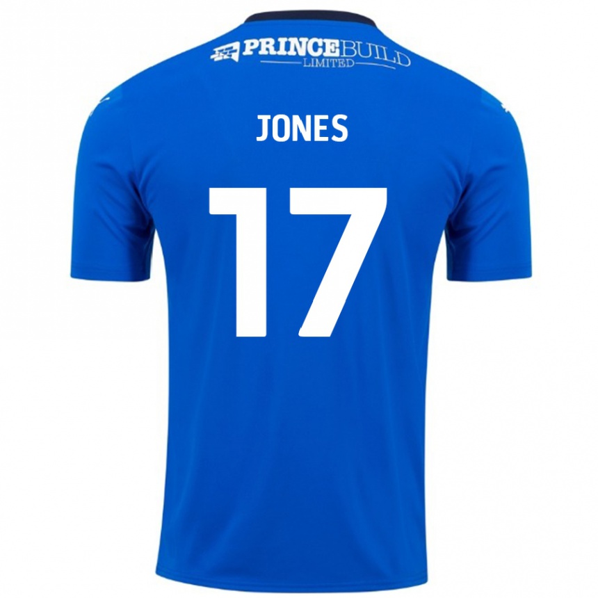 Kids Football Ricky-Jade Jones #17 Blue White Home Jersey 2024/25 T-Shirt Nz