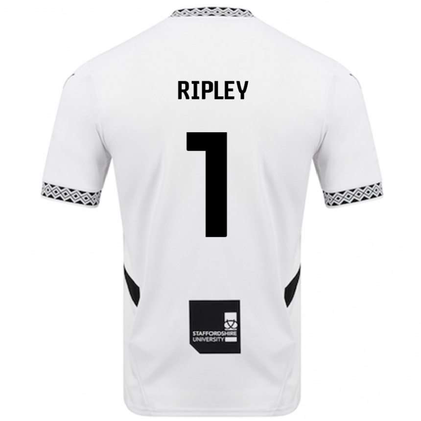 Kids Football Connor Ripley #1 White Home Jersey 2024/25 T-Shirt Nz