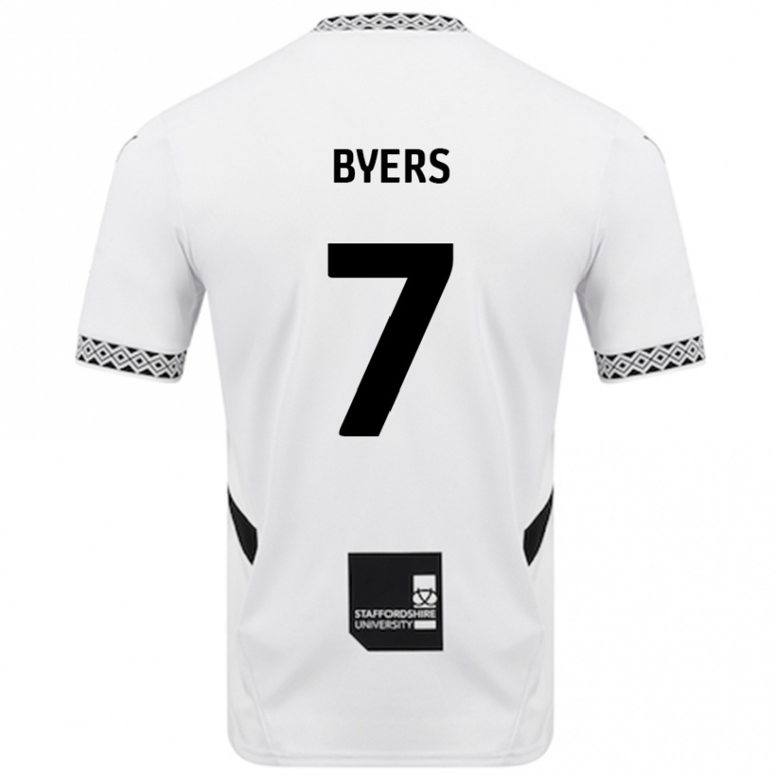 Kids Football George Byers #7 White Home Jersey 2024/25 T-Shirt Nz