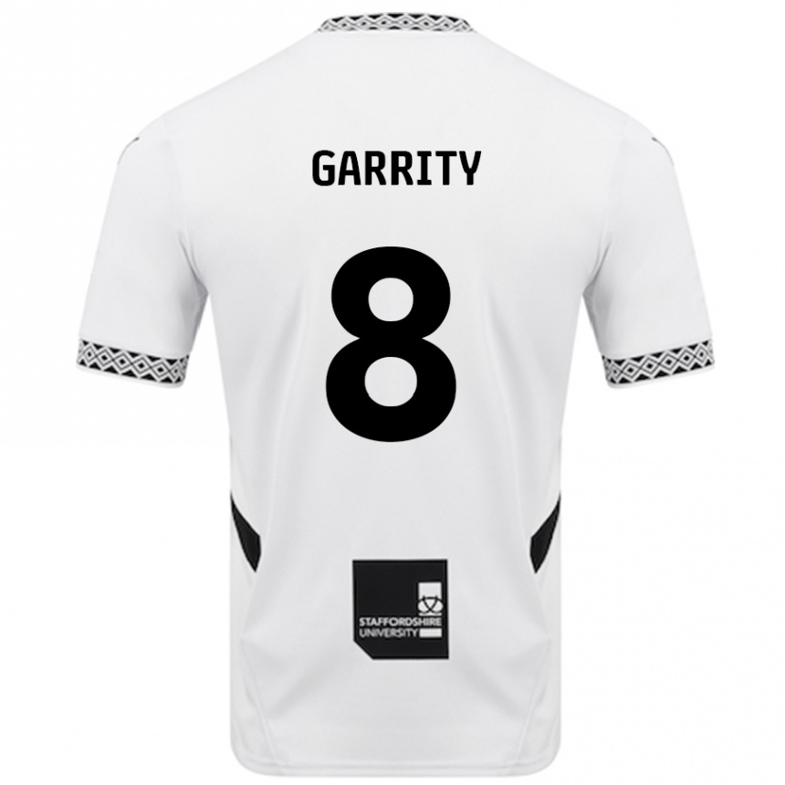 Kids Football Ben Garrity #8 White Home Jersey 2024/25 T-Shirt Nz