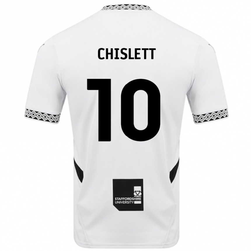 Kids Football Ethan Chislett #10 White Home Jersey 2024/25 T-Shirt Nz