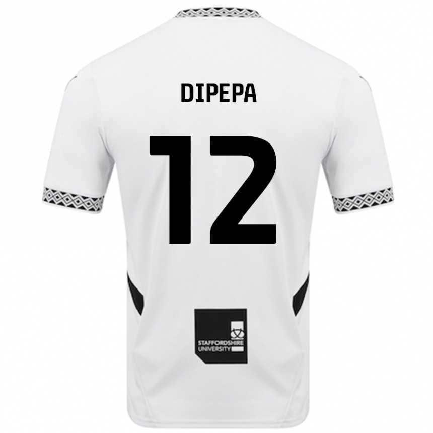 Kids Football Baylee Dipepa #12 White Home Jersey 2024/25 T-Shirt Nz