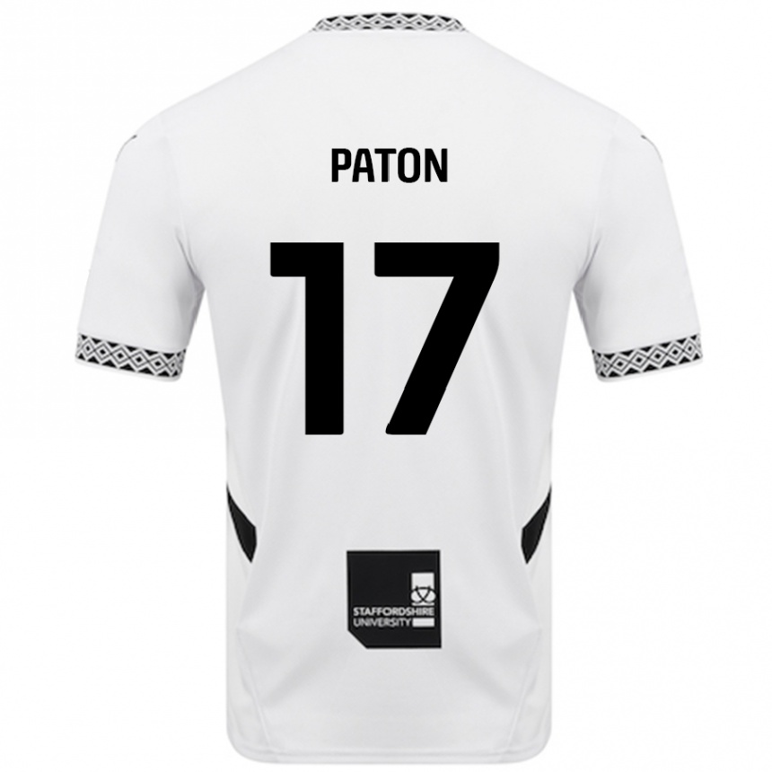 Kids Football Ruari Paton #17 White Home Jersey 2024/25 T-Shirt Nz