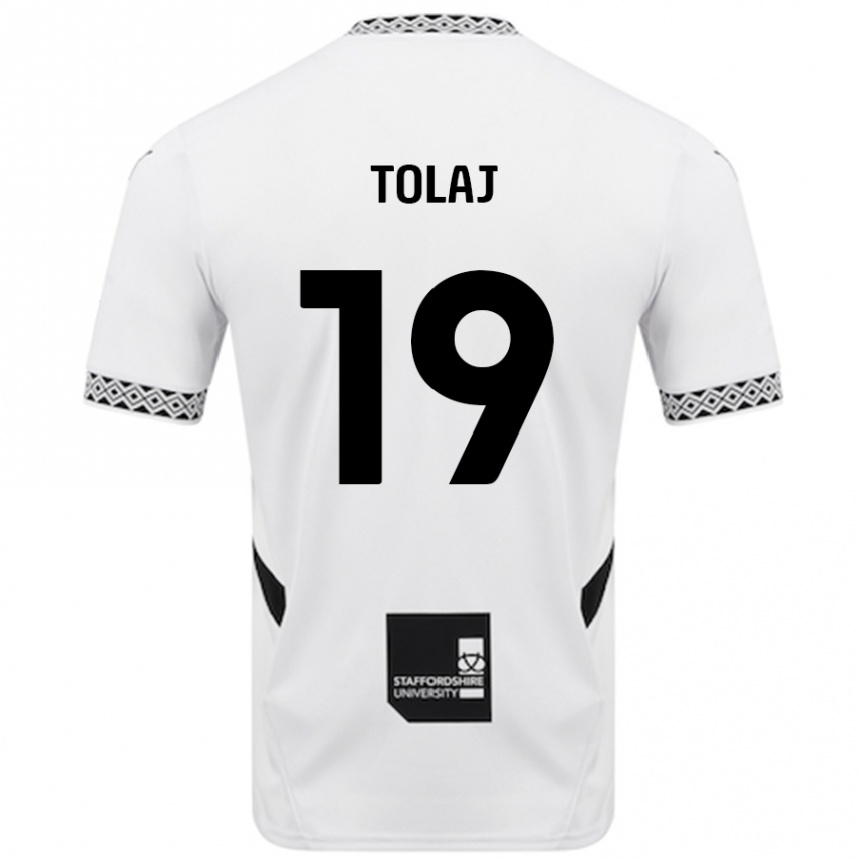 Kids Football Lorent Tolaj #19 White Home Jersey 2024/25 T-Shirt Nz