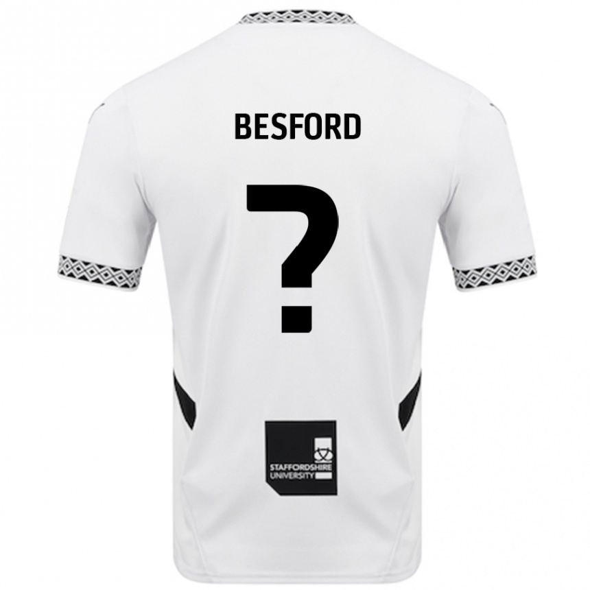 Kids Football Callum Besford #0 White Home Jersey 2024/25 T-Shirt Nz