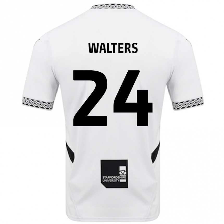 Kids Football Rhys Walters #24 White Home Jersey 2024/25 T-Shirt Nz