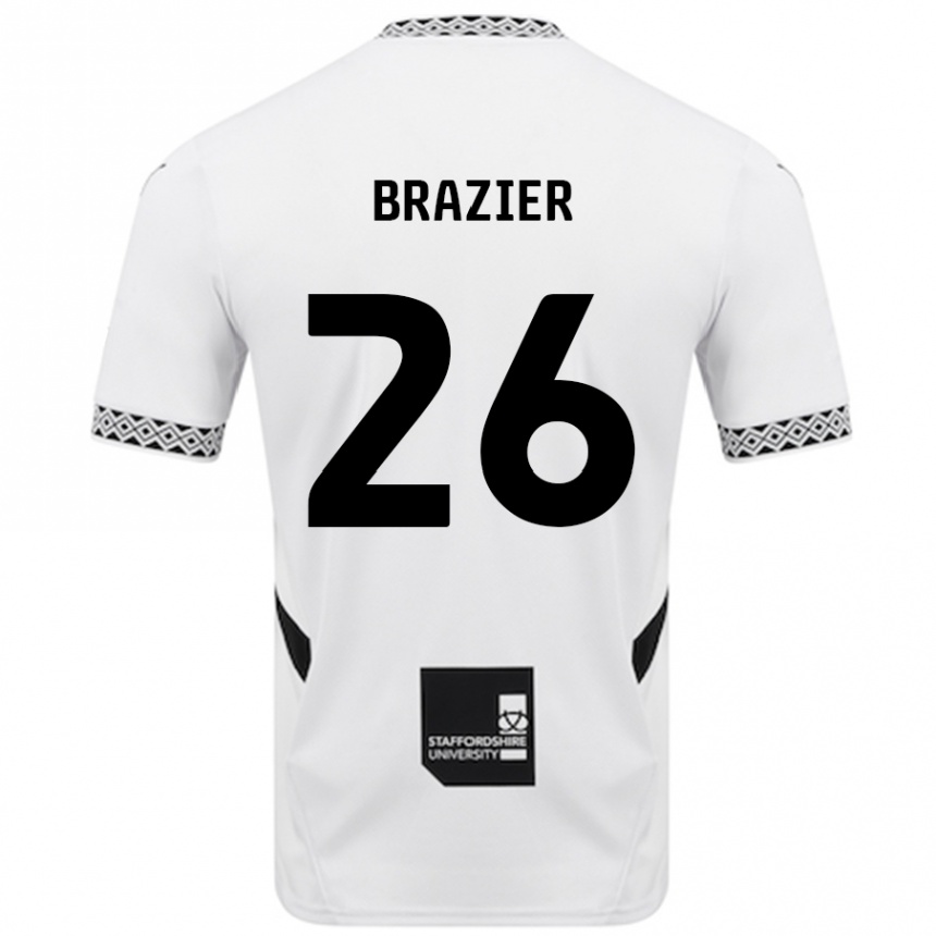 Kids Football Liam Brazier #26 White Home Jersey 2024/25 T-Shirt Nz