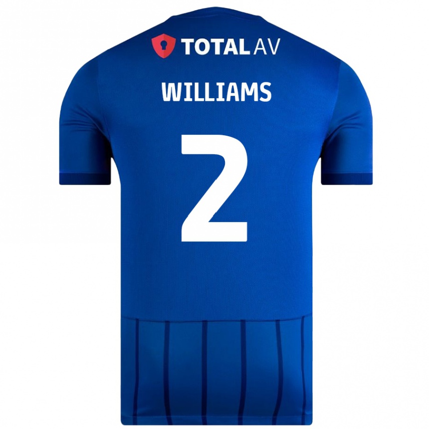 Kids Football Jordan Williams #2 Blue Home Jersey 2024/25 T-Shirt Nz