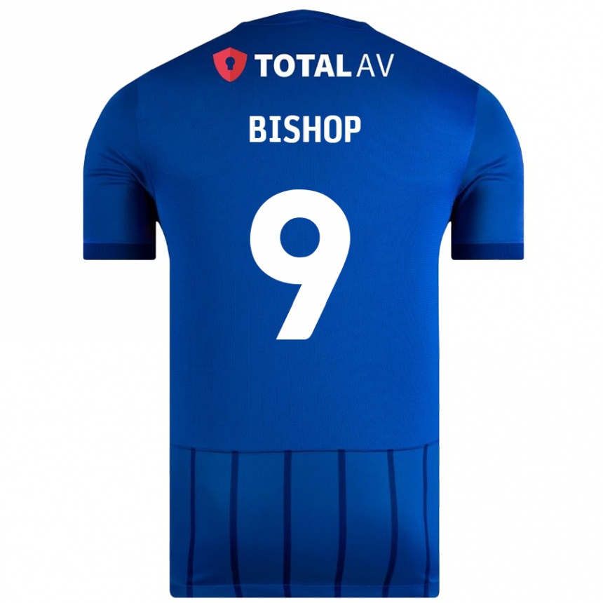 Kids Football Colby Bishop #9 Blue Home Jersey 2024/25 T-Shirt Nz