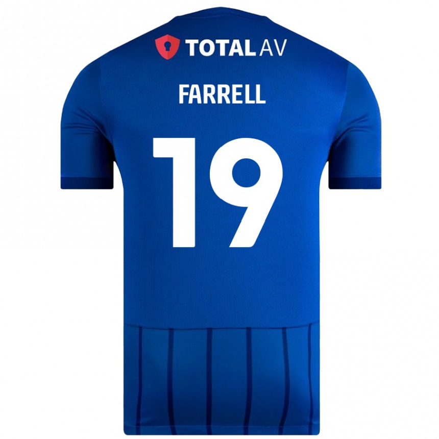 Kids Football Jacob Farrell #19 Blue Home Jersey 2024/25 T-Shirt Nz