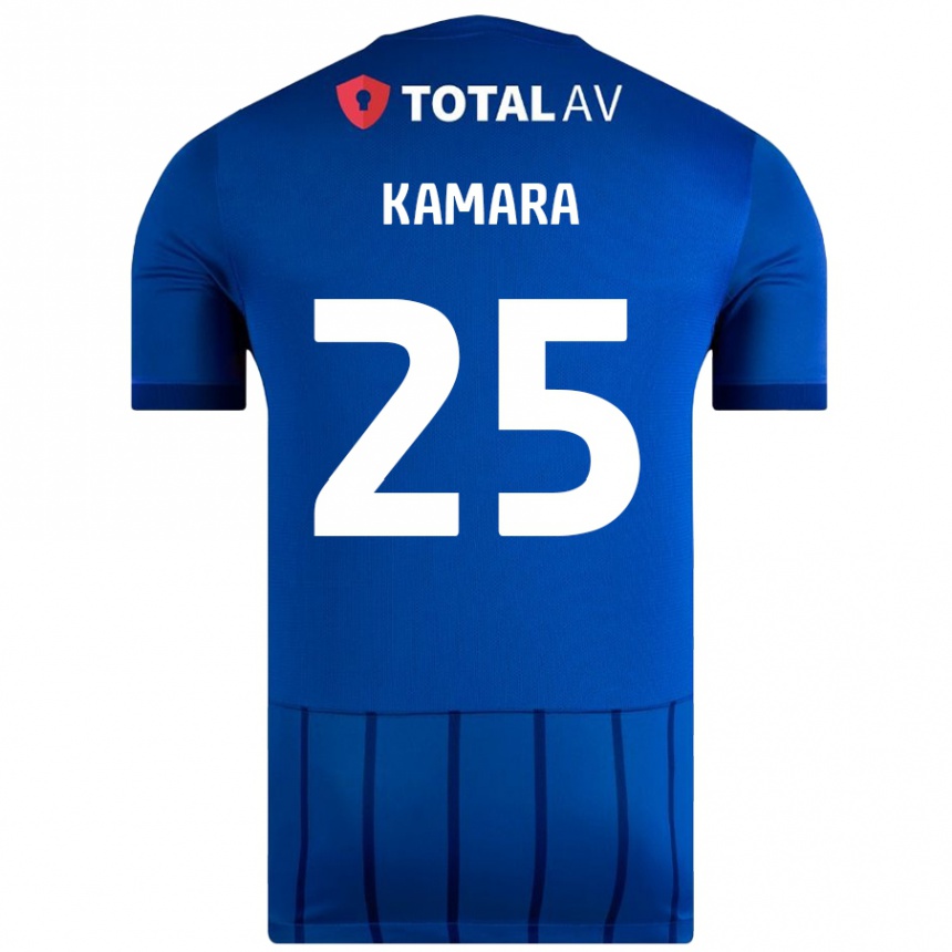 Kids Football Abdoulaye Kamara #25 Blue Home Jersey 2024/25 T-Shirt Nz