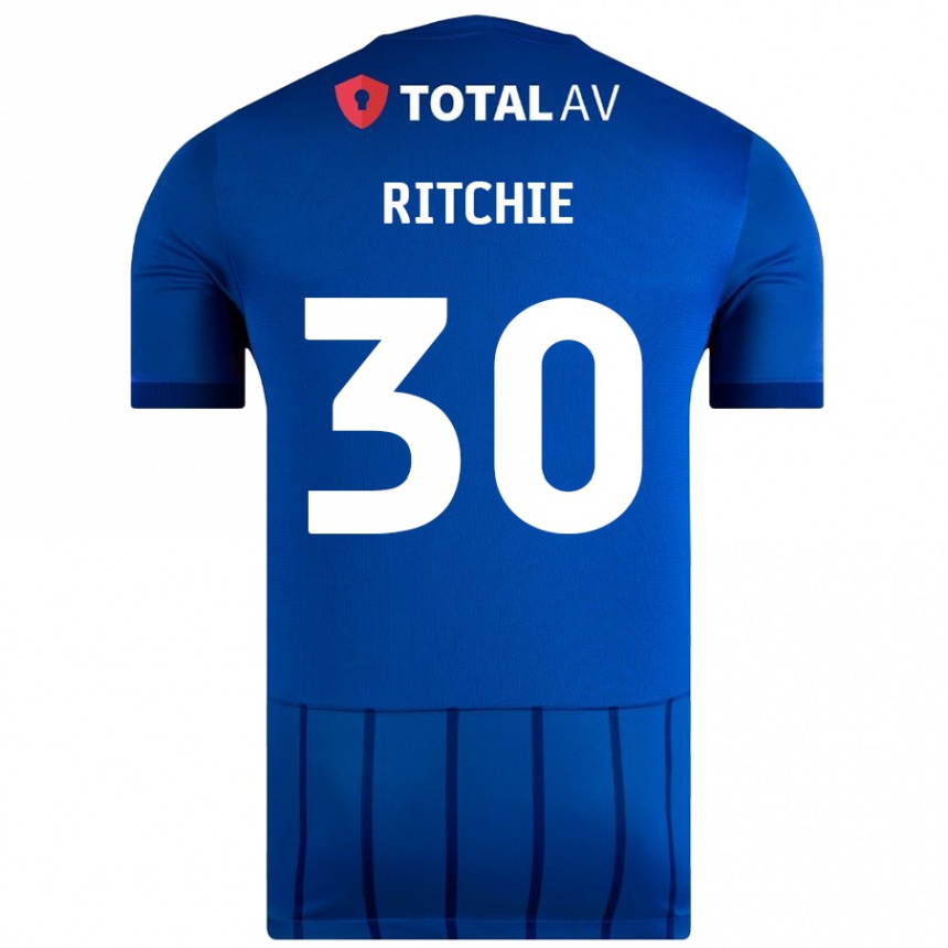 Kids Football Matt Ritchie #30 Blue Home Jersey 2024/25 T-Shirt Nz