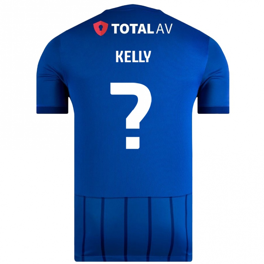 Kids Football Liam Kelly #0 Blue Home Jersey 2024/25 T-Shirt Nz