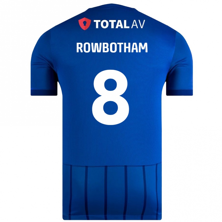 Kids Football Ava Rowbotham #8 Blue Home Jersey 2024/25 T-Shirt Nz