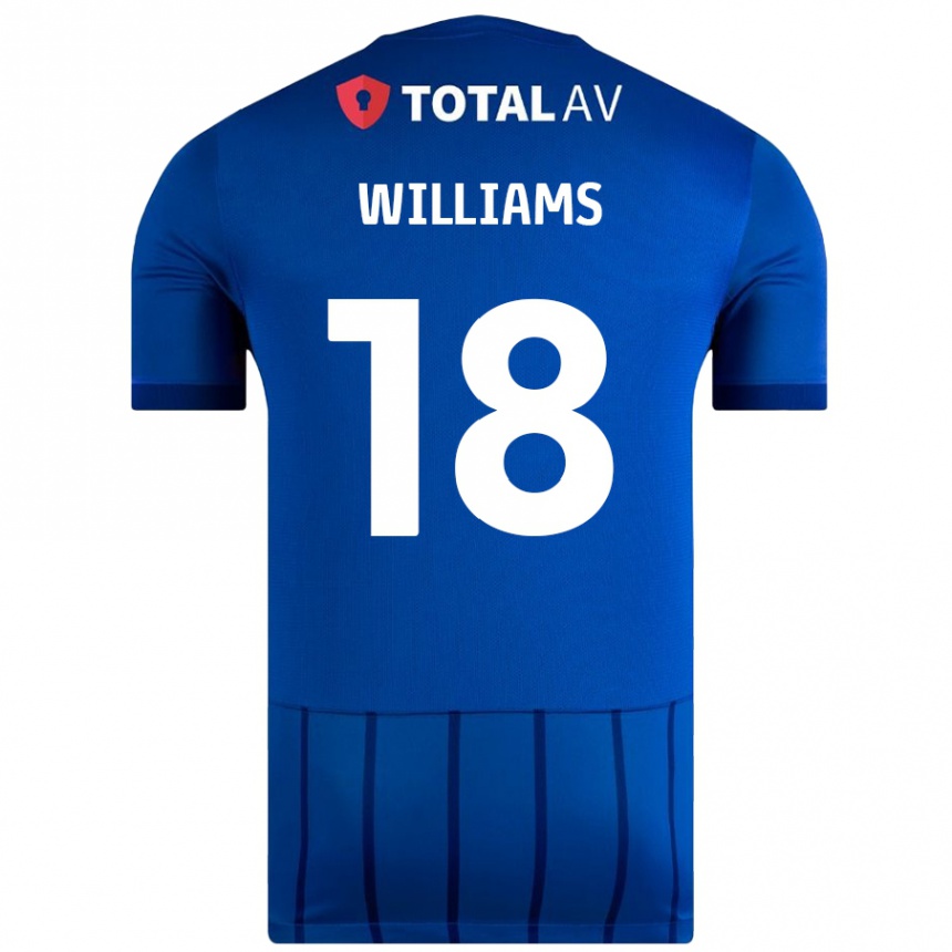 Kids Football Scarlett Williams #18 Blue Home Jersey 2024/25 T-Shirt Nz