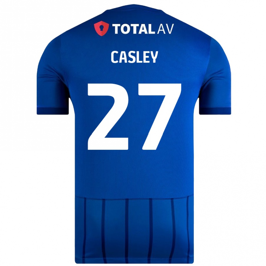 Kids Football Riva Casley #27 Blue Home Jersey 2024/25 T-Shirt Nz