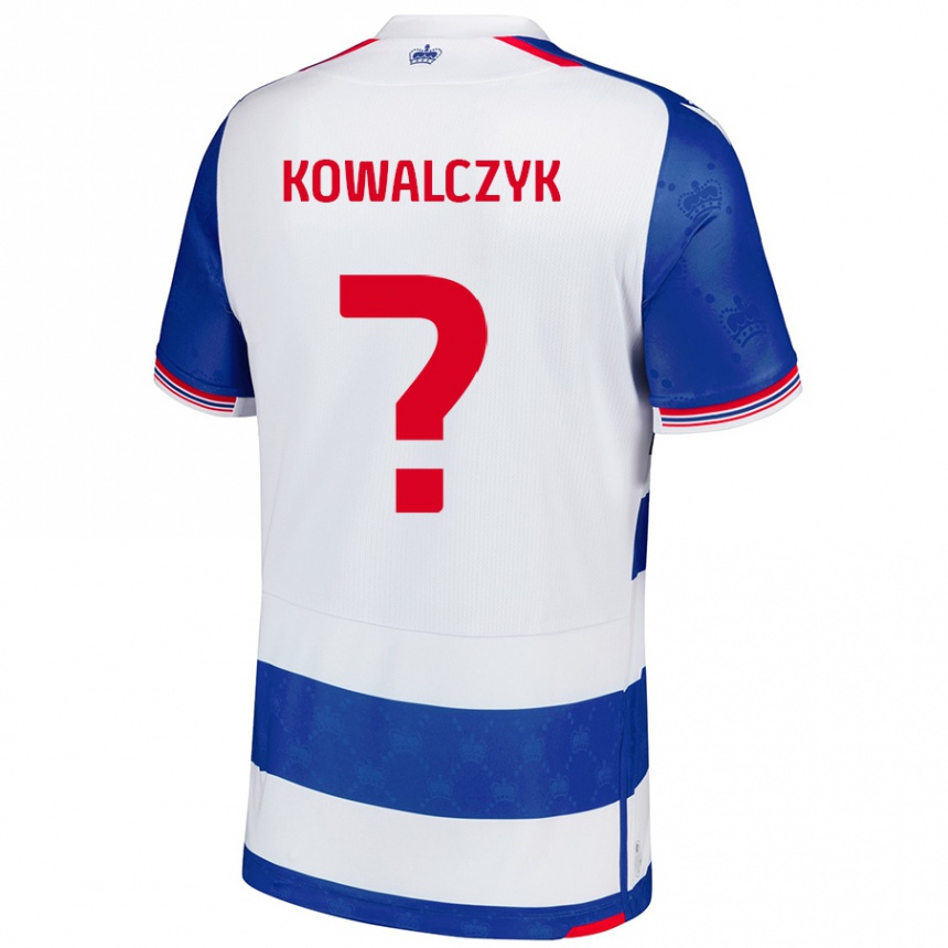 Kids Football Kacper Kowalczyk #0 Blue White Home Jersey 2024/25 T-Shirt Nz