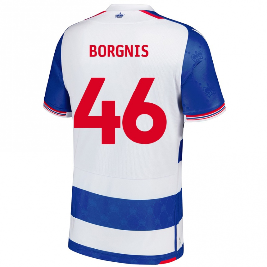 Kids Football Jacob Borgnis #46 Blue White Home Jersey 2024/25 T-Shirt Nz