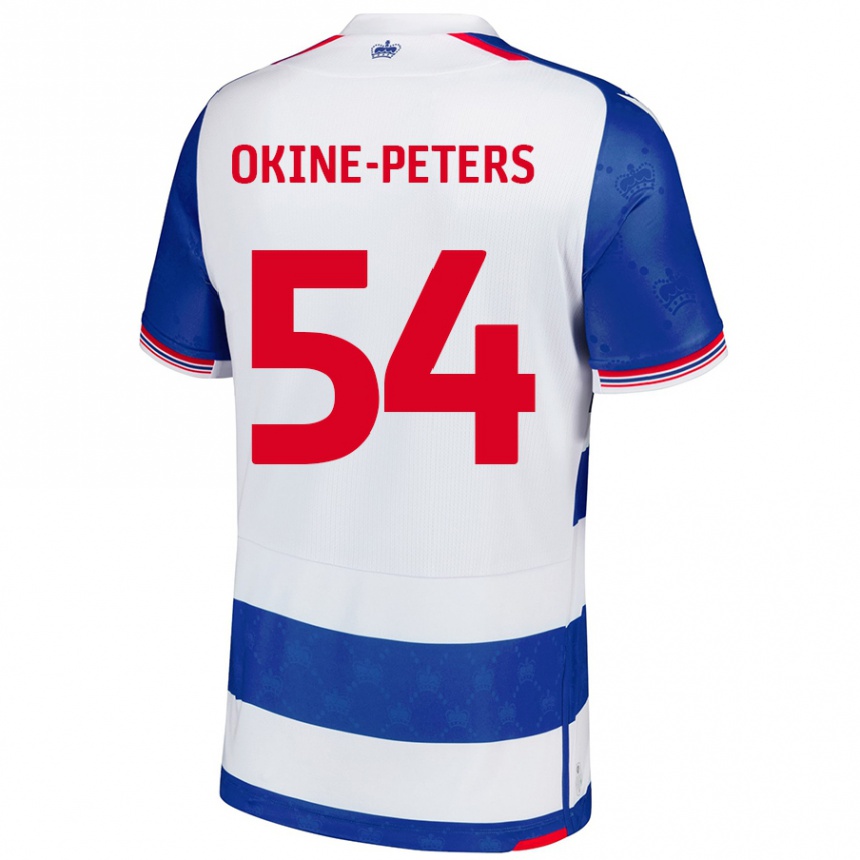 Kids Football Jeremiah Okine-Peters #54 Blue White Home Jersey 2024/25 T-Shirt Nz