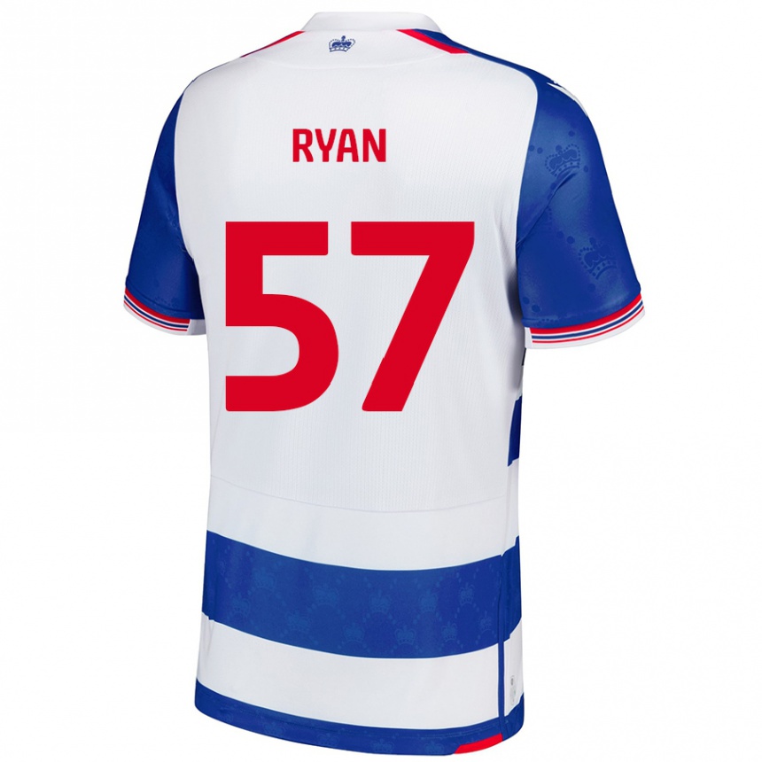 Kids Football John Ryan #57 Blue White Home Jersey 2024/25 T-Shirt Nz