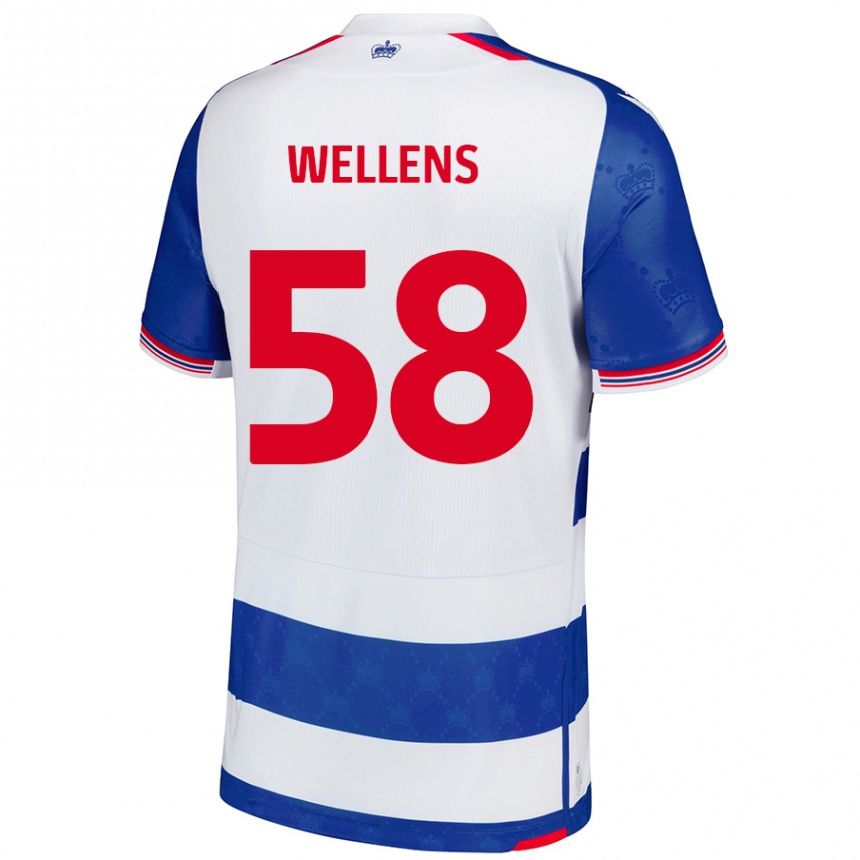 Kids Football Charlie Wellens #58 Blue White Home Jersey 2024/25 T-Shirt Nz