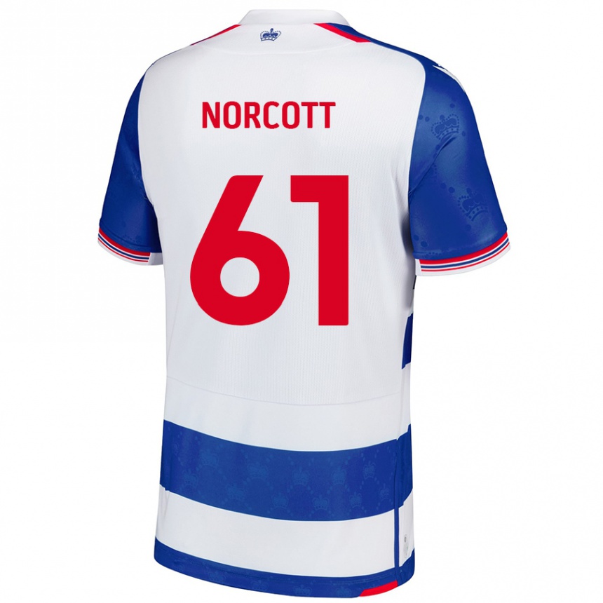 Kids Football Tom Norcott #61 Blue White Home Jersey 2024/25 T-Shirt Nz