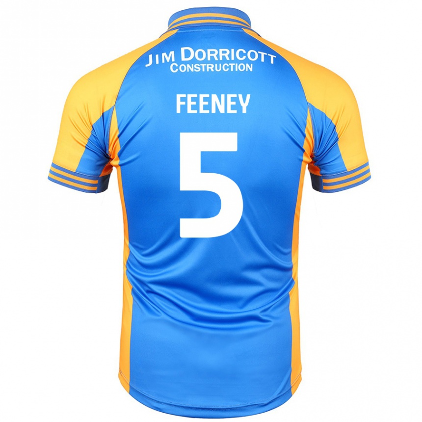 Kids Football Morgan Feeney #5 Blue Amber Home Jersey 2024/25 T-Shirt Nz