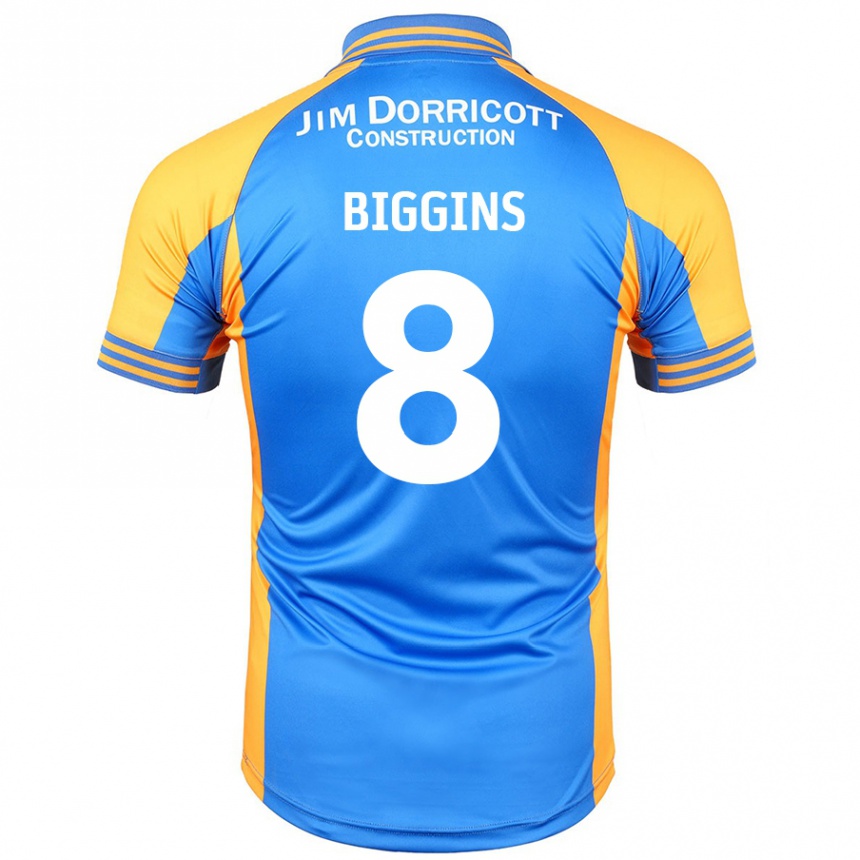 Kids Football Harrison Biggins #8 Blue Amber Home Jersey 2024/25 T-Shirt Nz