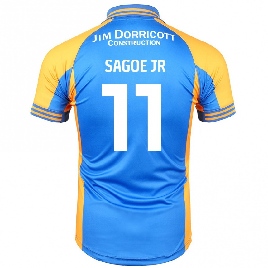 Kids Football Charles Sagoe Jr #11 Blue Amber Home Jersey 2024/25 T-Shirt Nz