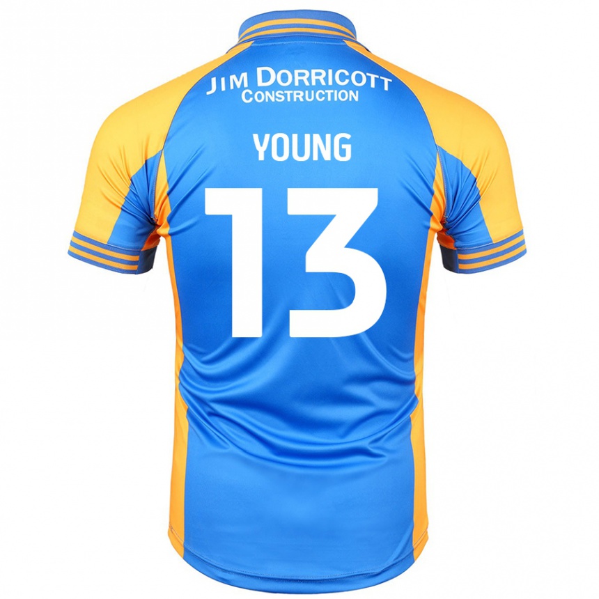 Kids Football Joe Young #13 Blue Amber Home Jersey 2024/25 T-Shirt Nz