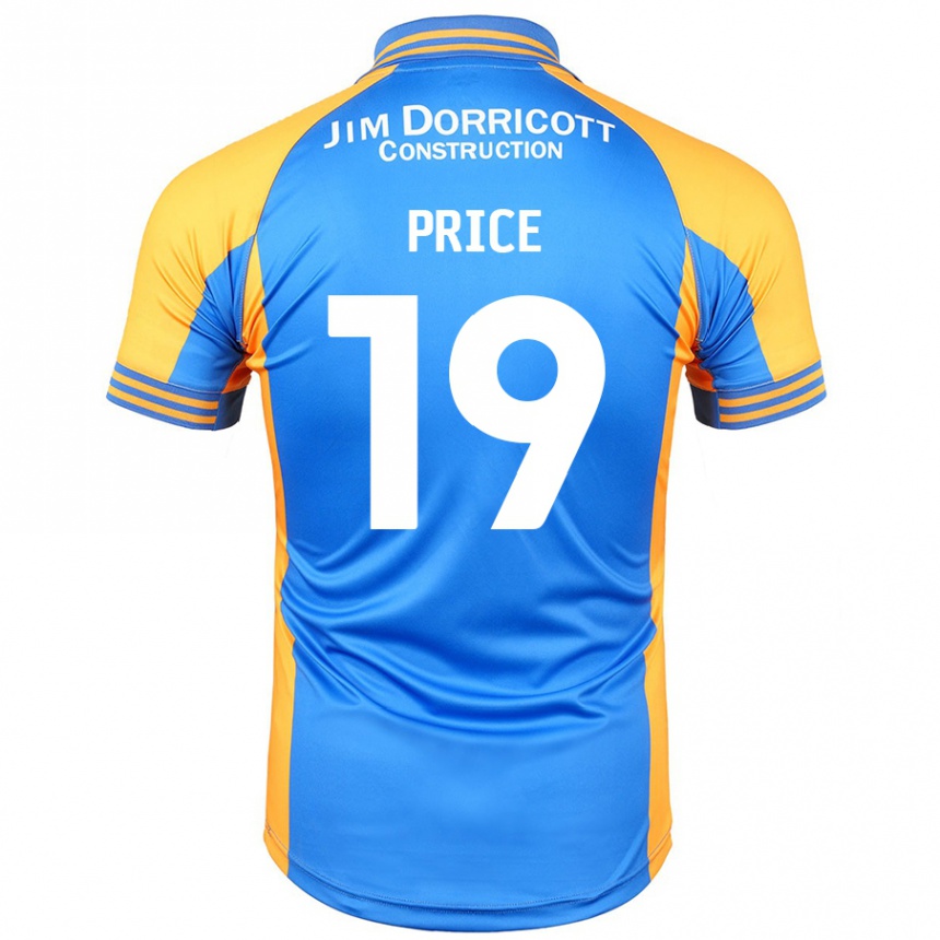 Kids Football Jack Price #19 Blue Amber Home Jersey 2024/25 T-Shirt Nz