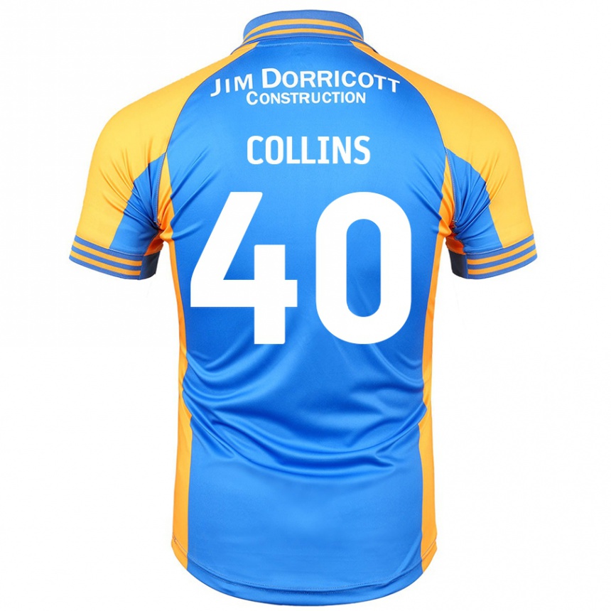 Kids Football Jude Collins #40 Blue Amber Home Jersey 2024/25 T-Shirt Nz