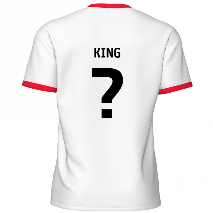 Kids Football Eli King #0 White Red Home Jersey 2024/25 T-Shirt Nz