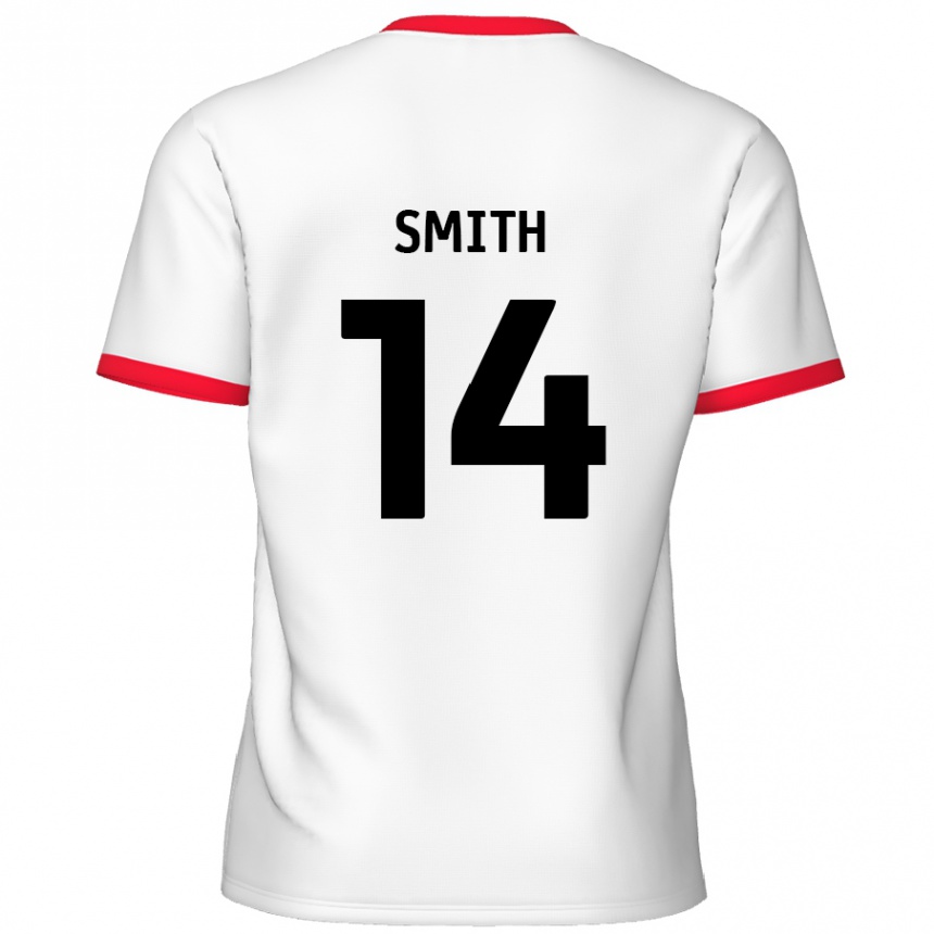 Kids Football Kane Smith #14 White Red Home Jersey 2024/25 T-Shirt Nz