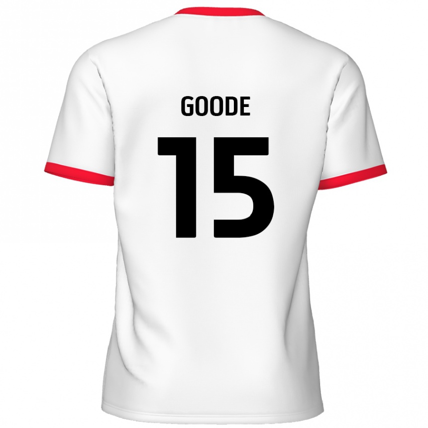 Kids Football Charlie Goode #15 White Red Home Jersey 2024/25 T-Shirt Nz